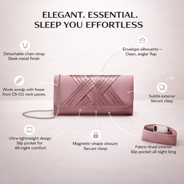 Blush Weave Evening Clutch